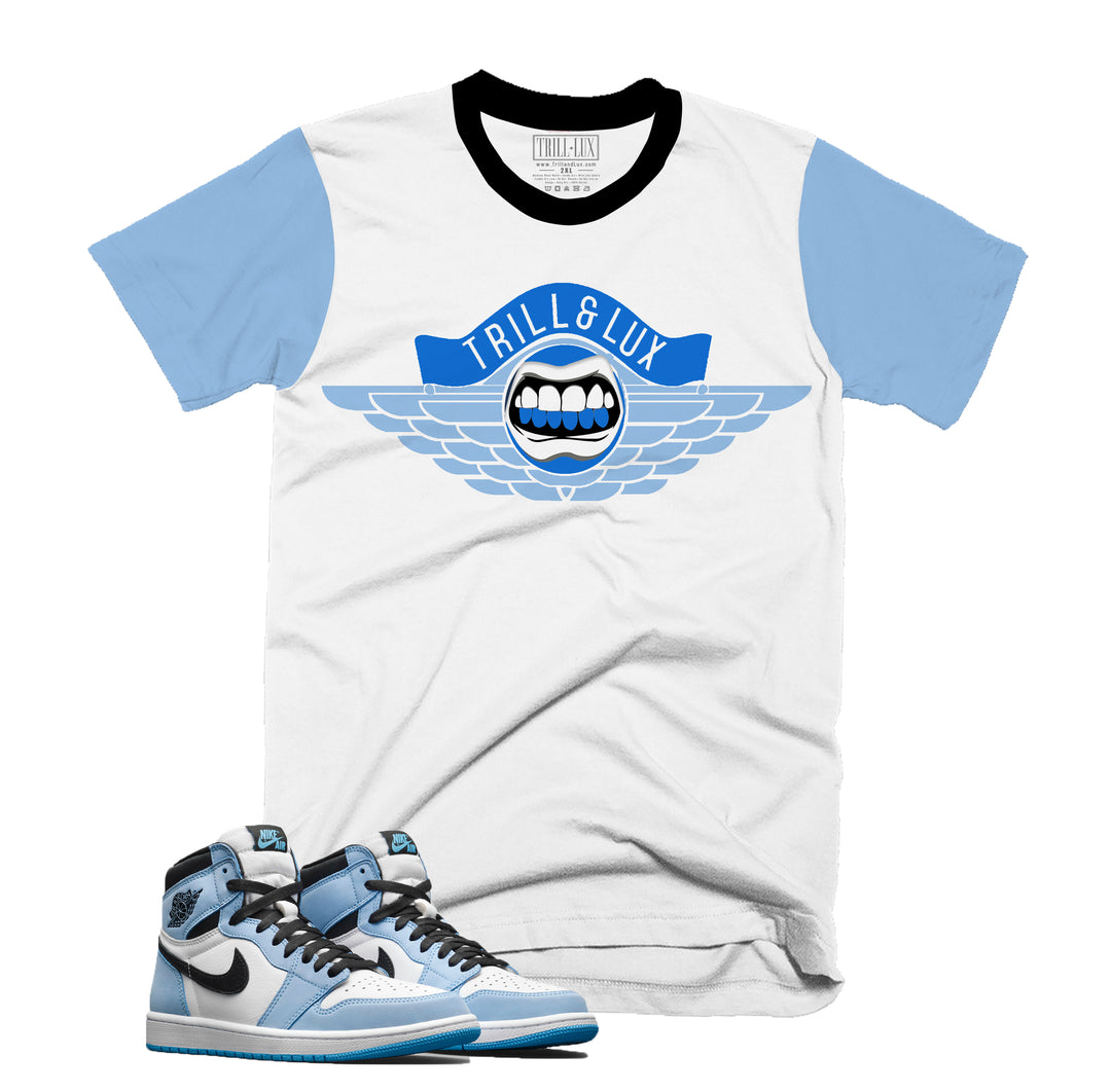 Wingz Tee | Retro Air Jordan 1 University Blue Colorblock T-shirt