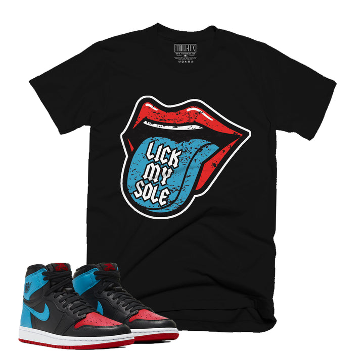 Trill & Lux  I Lick my Sole Tee | Retro Jordan 1 NC to CHI Colorblock T-shirt
