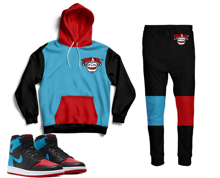 Trill & Lux | Jordan 1 NC TO CHI  Inspired Jogger and Hoodie Suit V2 | Retro Jordan 1