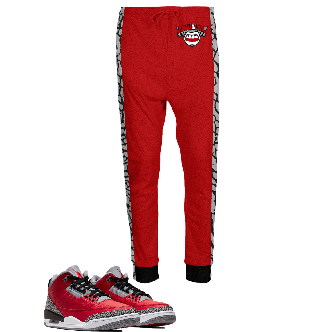 Trill and Lux | Retro Jordan 3 Red Cement Inspired Jogger Chicago