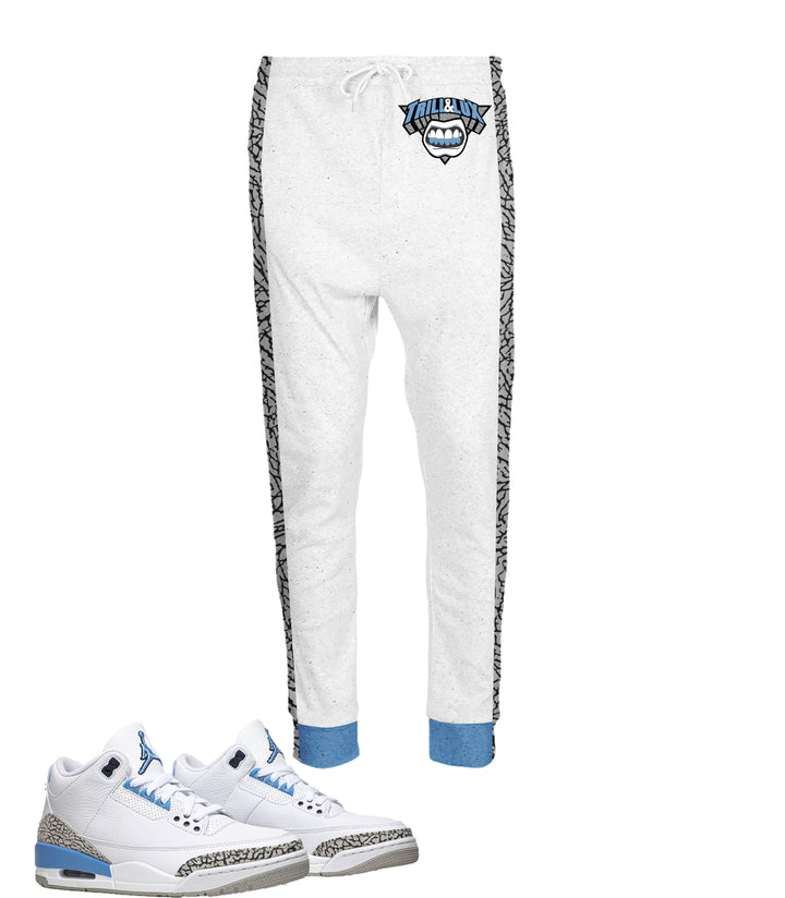 Trill and Lux | Retro Jordan 3 UNC Inspired Hoodie and Jogger Carolina Blue