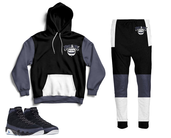 Trill and Lux Retro Jordan 9 Racer Blue Inspired | jogging pants & Hoodie Set