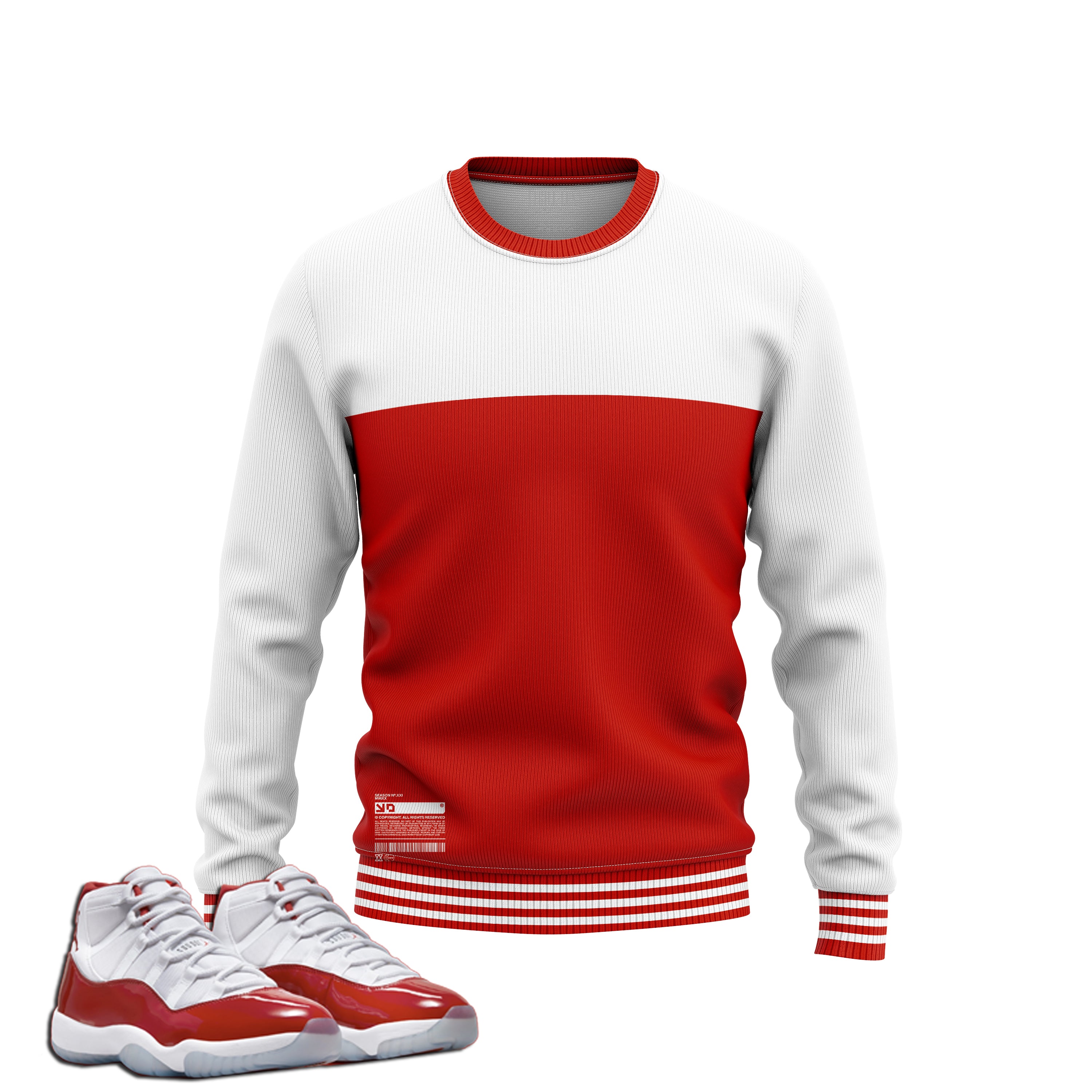 Sweatshirt Air Jordan 11 Cherry Red Inspired Sweater Trill Lux