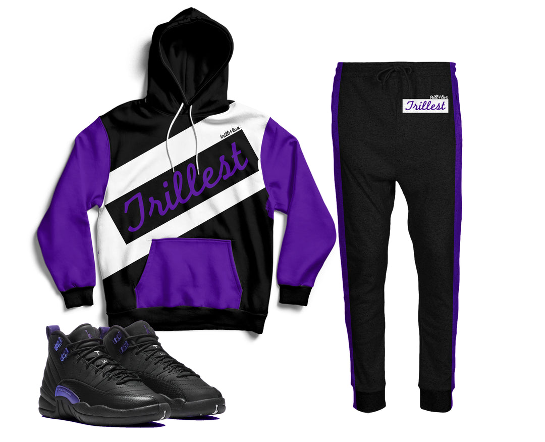 Trillest | Retro Jordan 12 Black Concord Inspired Hoodie and Jogger