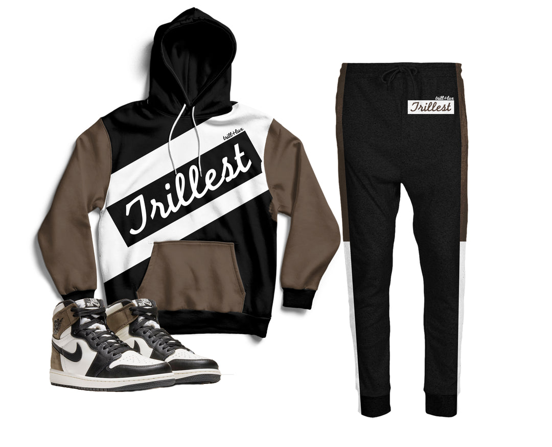 Trillest | Air Jordan 1 Black Mocha Inspired Jogger and Hoodie Suit |