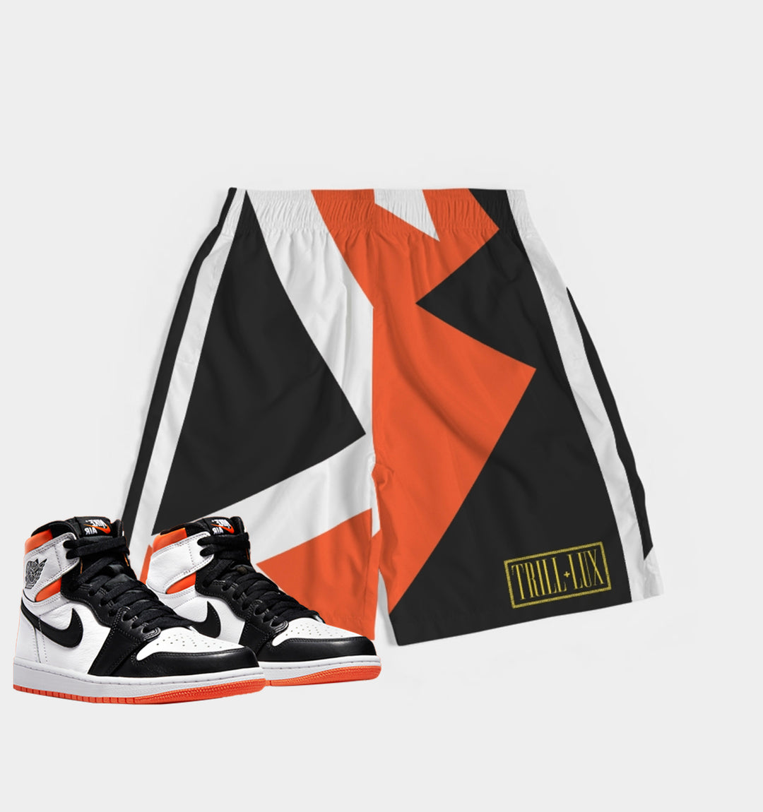 Box Logo | Air jordan 1 Electro Orange Inspired fragment Jogger Shorts