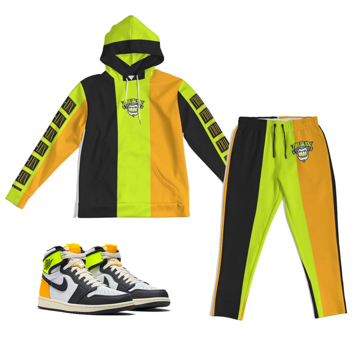 Trill Logo | Air Jordan 1 Volt Gold Inspired Jogger and Hoodie Suit |