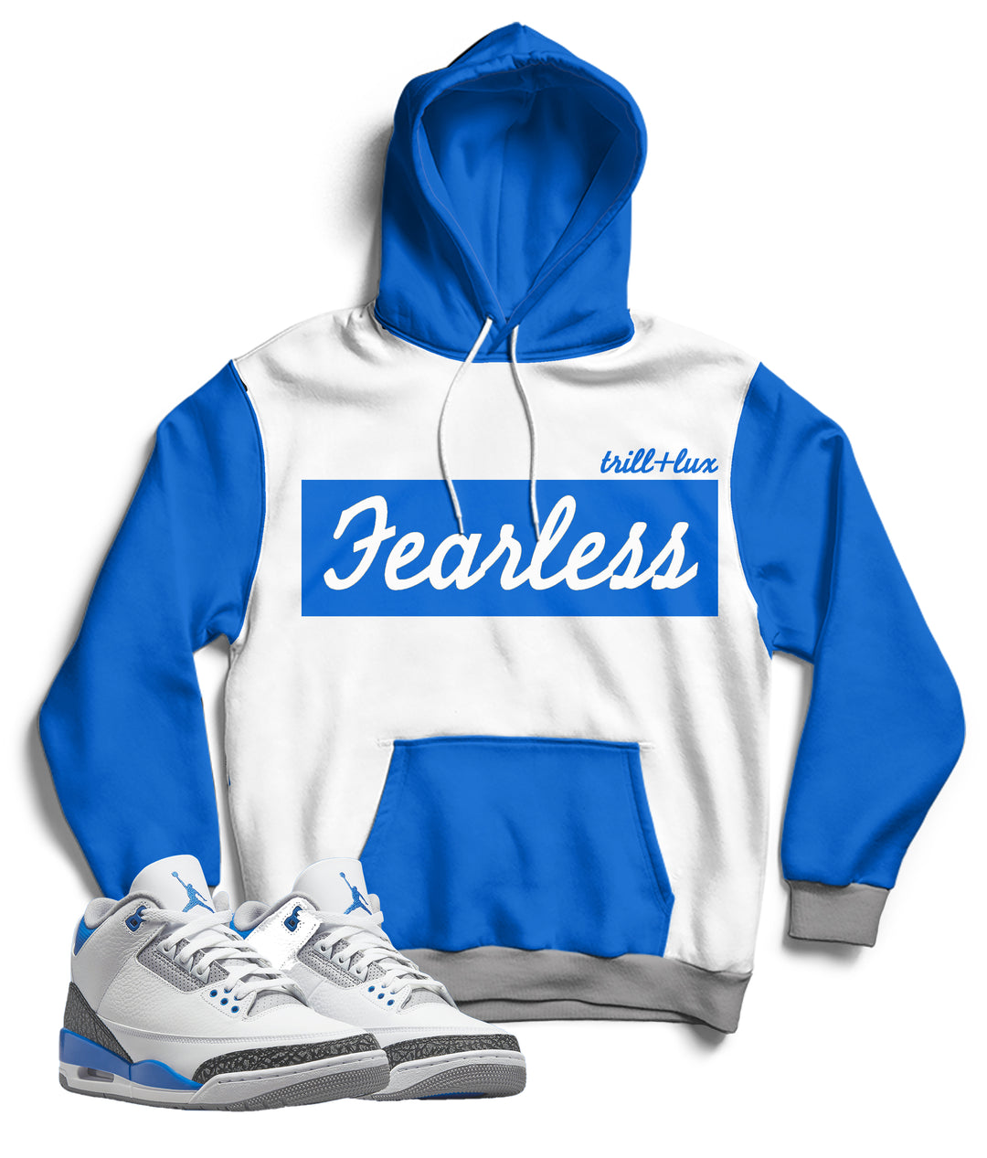 Fearless | Retro Jordan 3 Racer blue Inspired Hoodie
