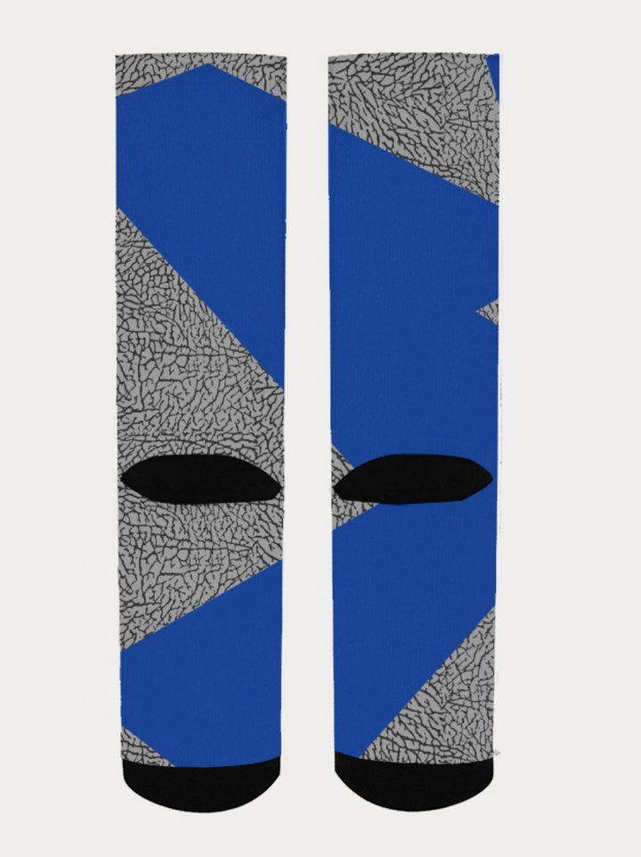 Trill & Lux | Air jordan 3 Blue Cement Inspired fragment Men's Socks
