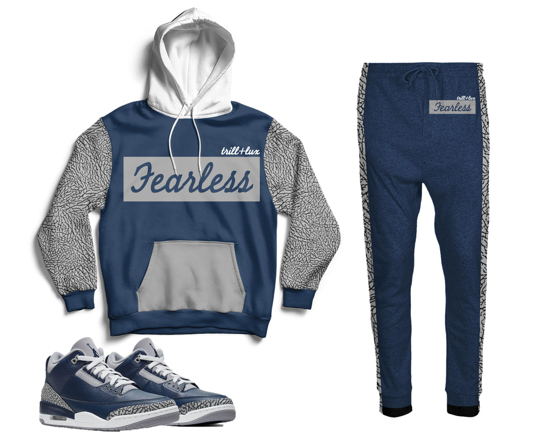 Fearless | Retro Jordan 3 Midnight Navy Inspired Hoodie and Jogger