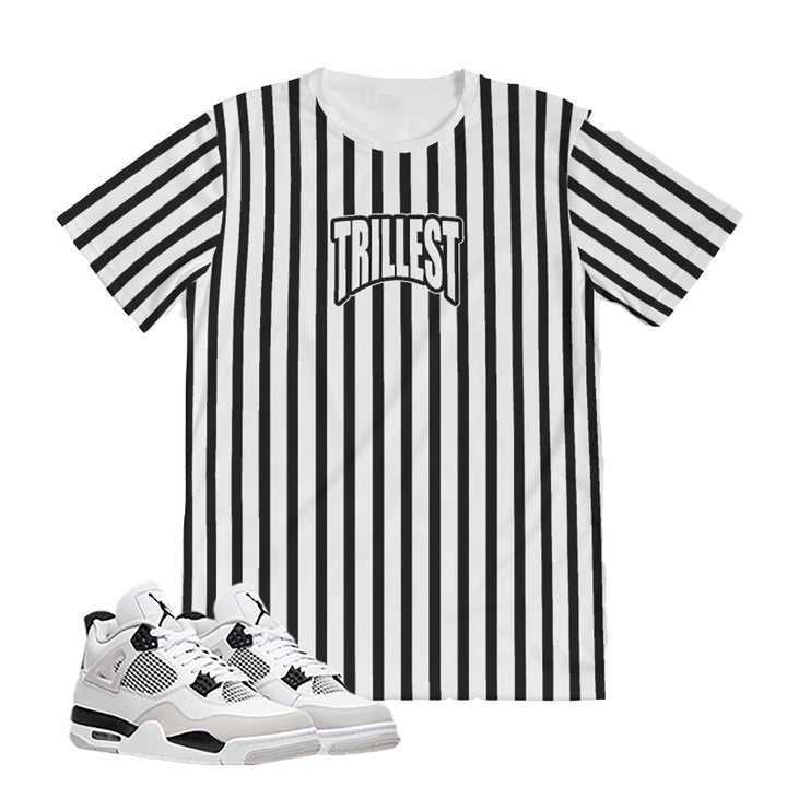 Stripe Trillest Tee | Retro Air Jordan 4 Military Black Colorblock T-shirt
