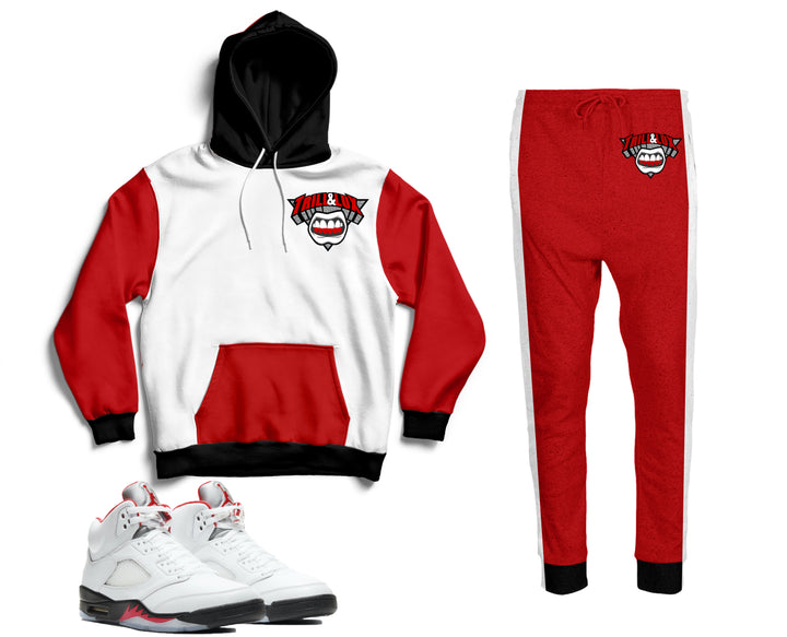 Trill & Lux | Air Jordan 5 Fire Red  Inspired Jogger and Hoodie Suit | 69 Points