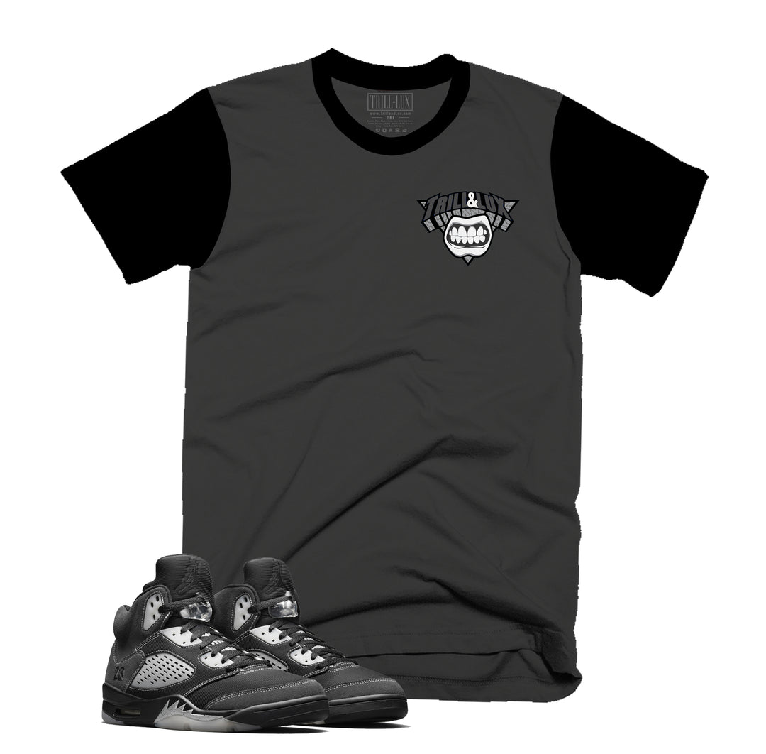 Logo Tee | Retro Air Jordan 5 Anthracite Colorblock T-shirt