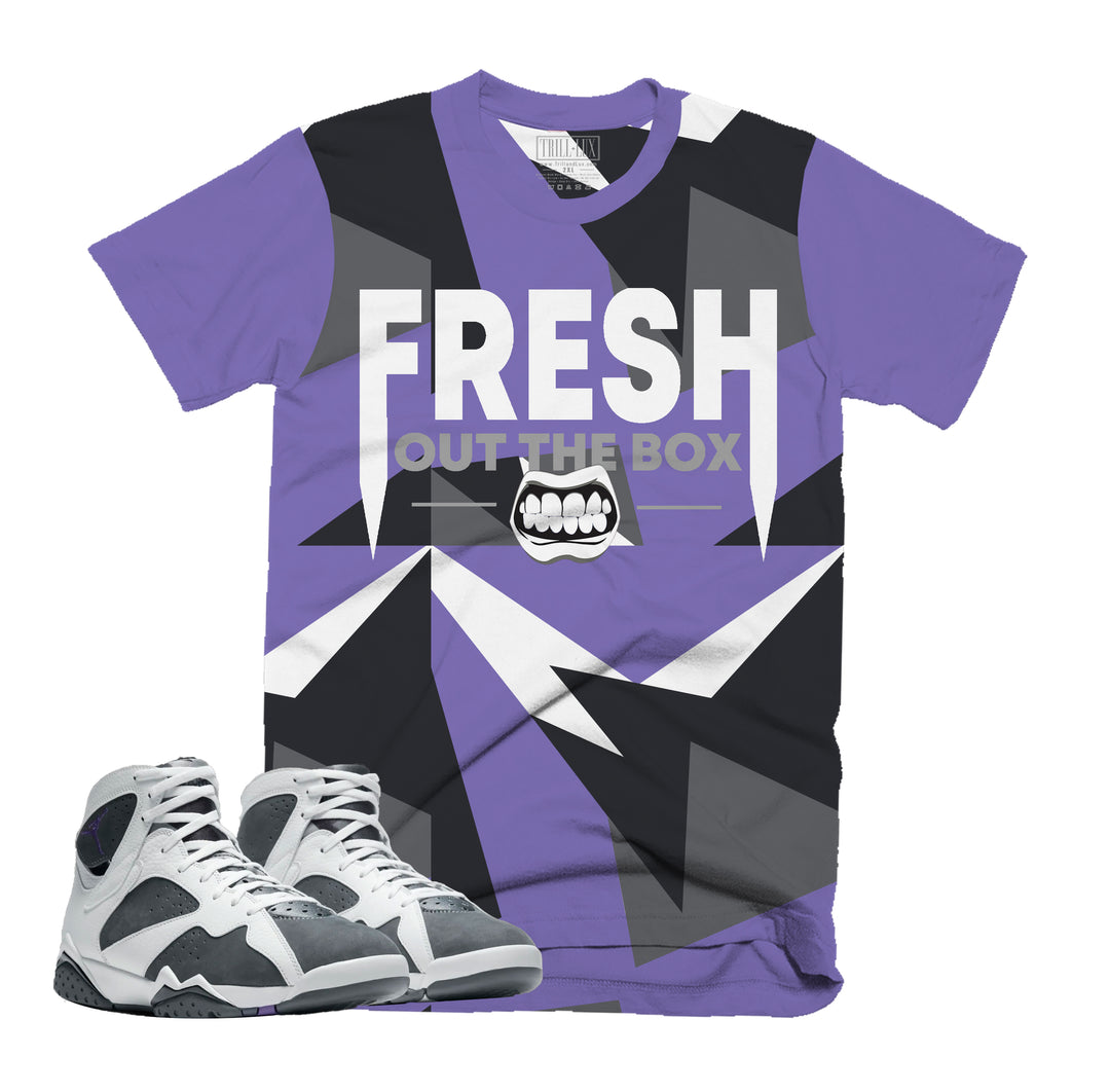 Fresh Out The Box Tee | Retro Air Jordan 7 FLINT Colorblock T-shirt