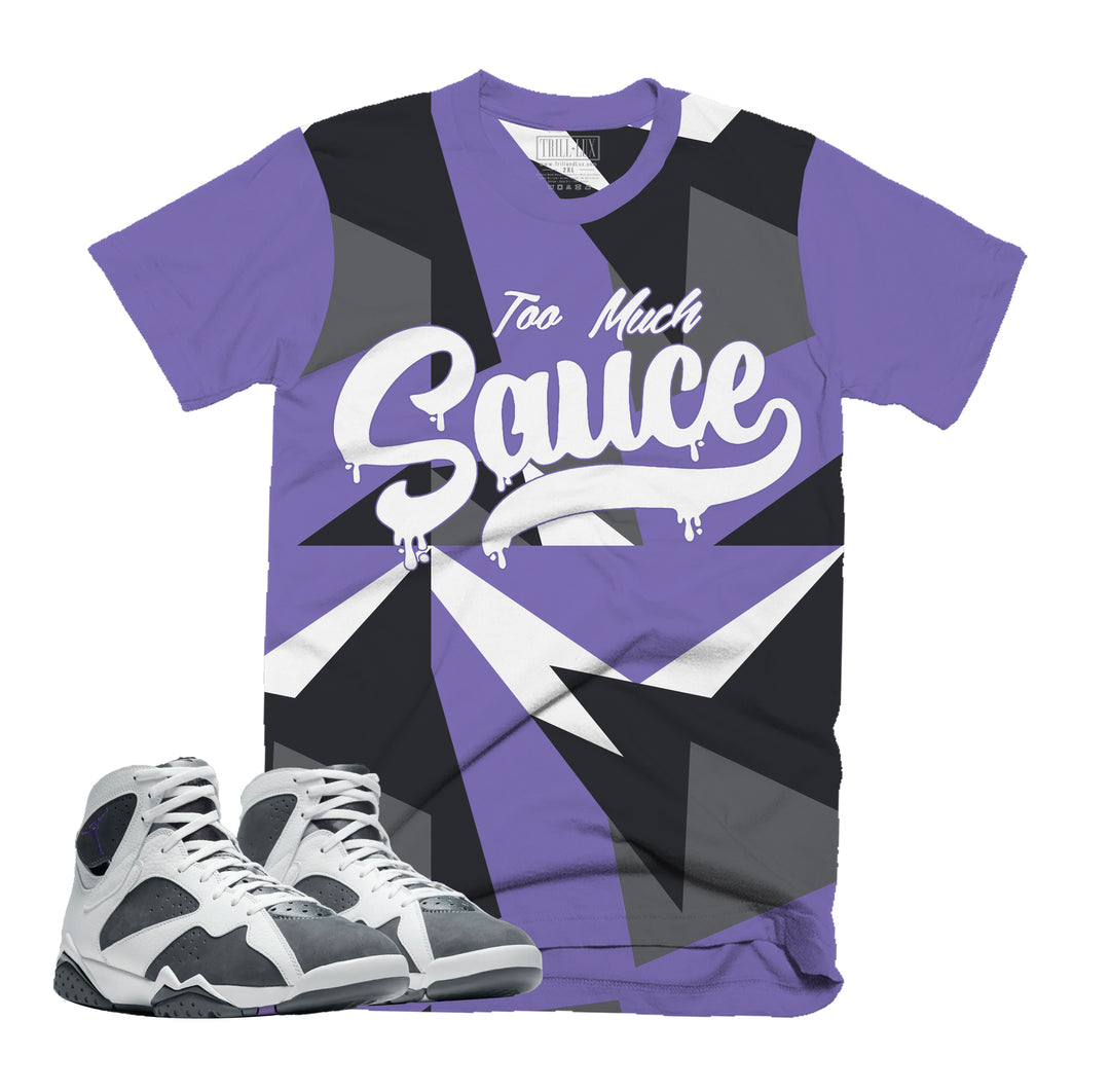 Too Much Sauce Tee | Retro Air Jordan 7 FLINT Colorblock T-shirt