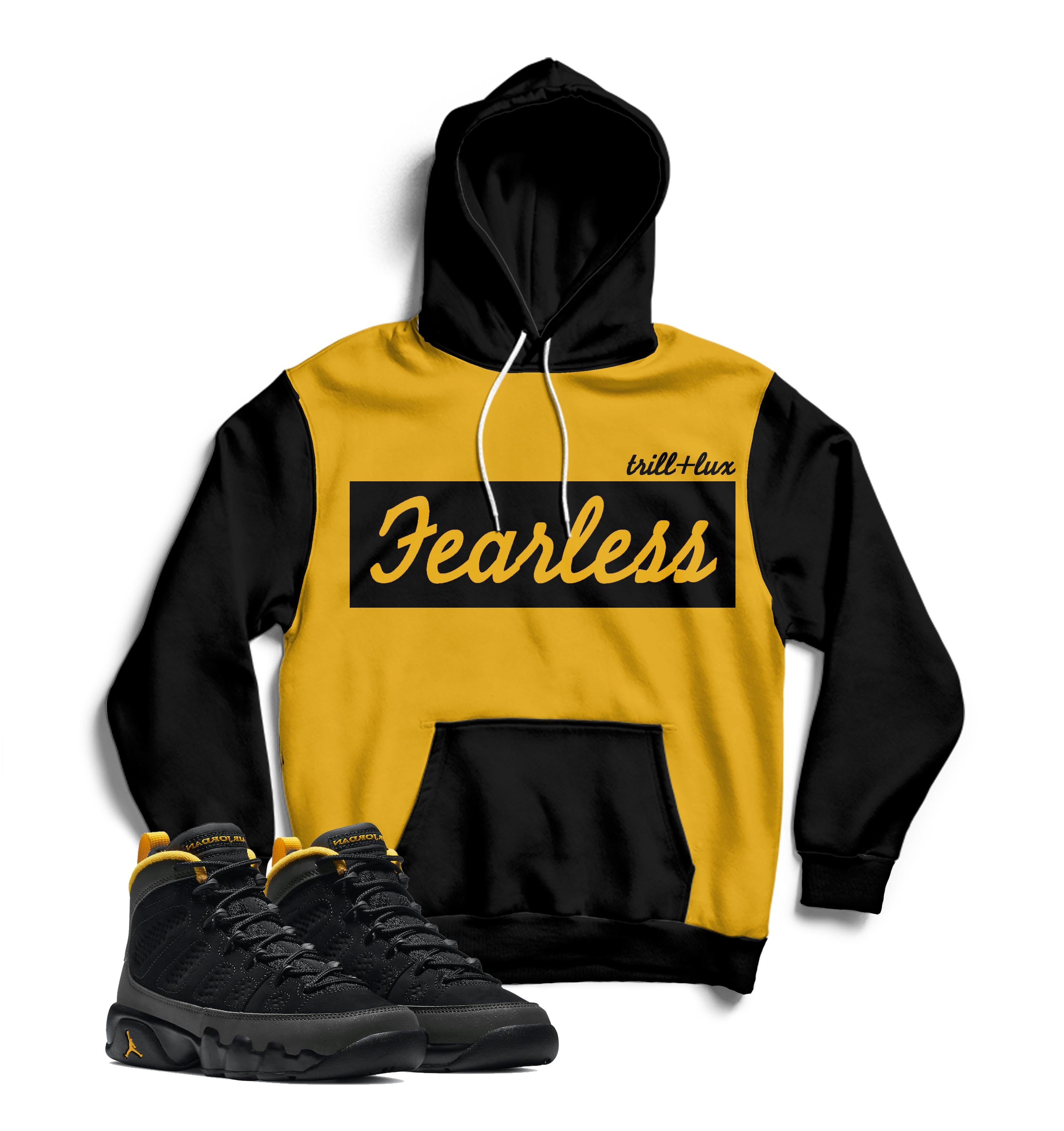 Fearless Air Jordan 9 University Gold Inspired Hoodie Trill