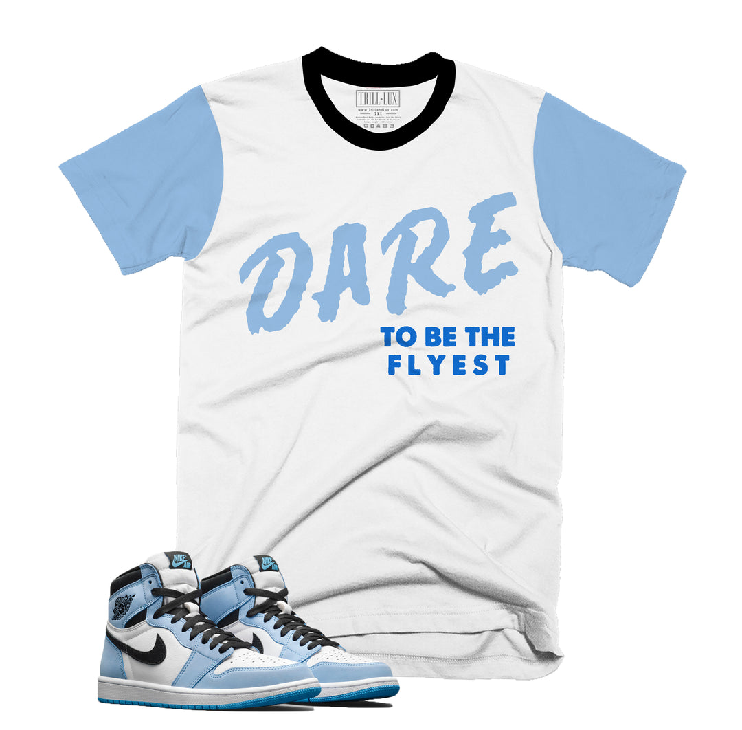 Dare To Be  Fly Tee | Retro Air Jordan 1 University Blue Colorblock T-shirt