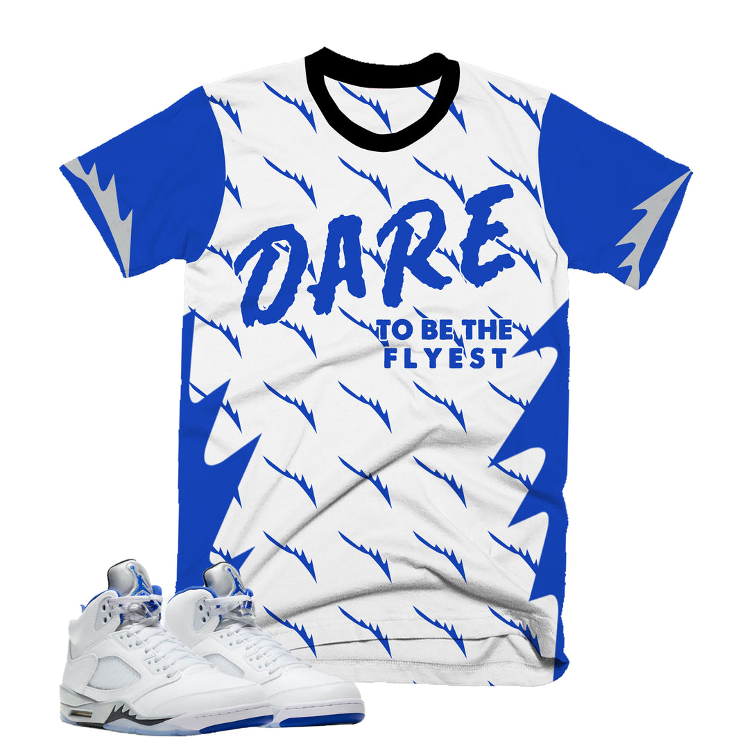Dare To Be The Flyest Tee | Retro Air Jordan 5 Stealth Colorblock T-shirt
