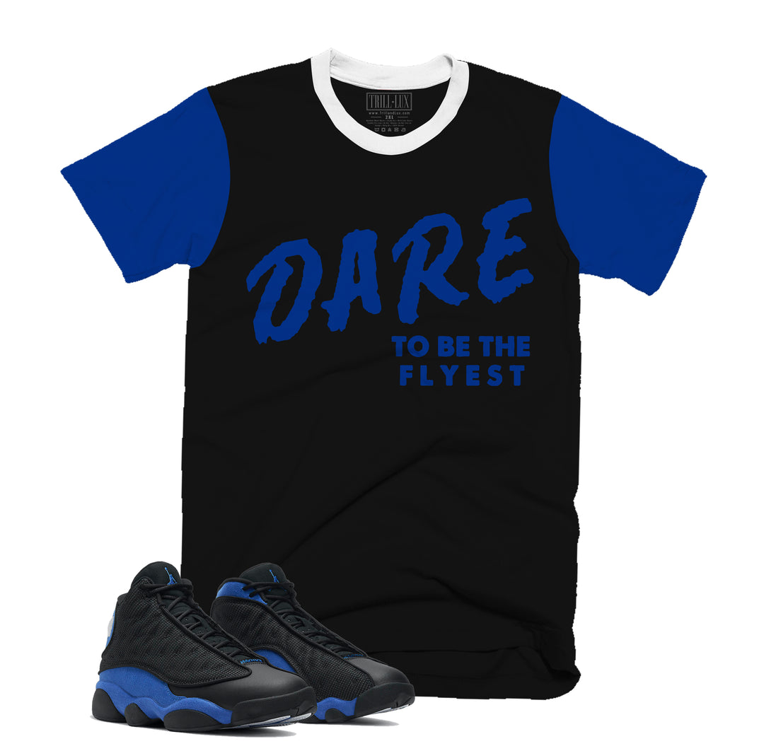 Dare To Be Fly Tee | Retro Air Jordan 13 Black Royal Blue T-shirt |
