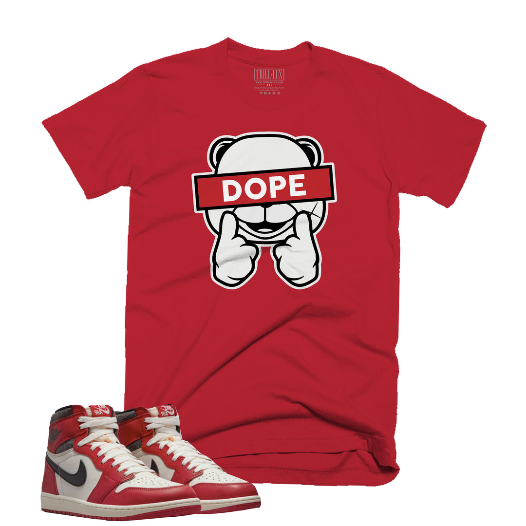 Dope Tee | Retro Air Jordan 1 Chicago Lost And Found Colorblock T-shirt