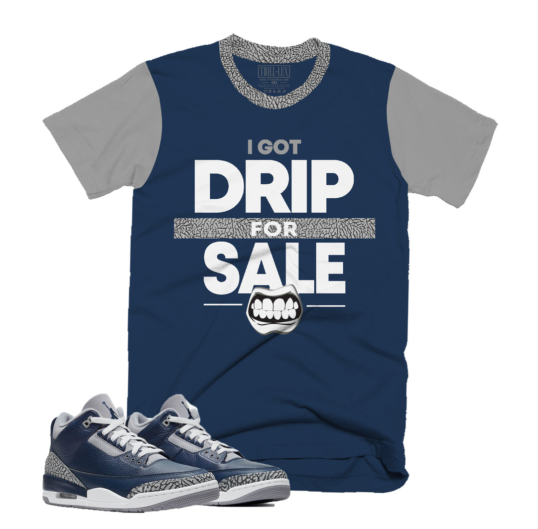 Drip For Sale Tee | Retro Jordan 3 Midnight Navy T-shirt |