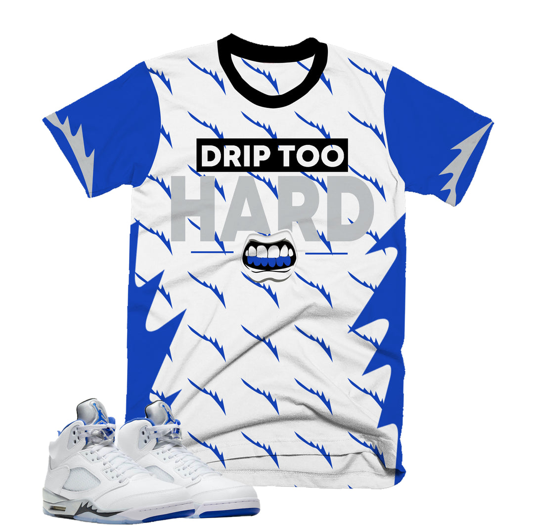 Drip Too Hard Tee | Retro Air Jordan 5 Stealth Colorblock T-shirt
