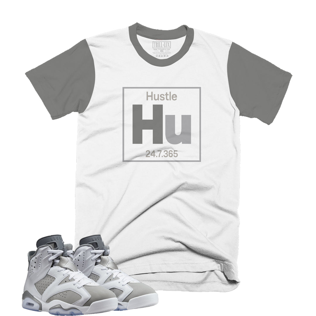 Hustle Element | Retro Air Jordan 6 Cool Grey Navy Colorblock T-shirt
