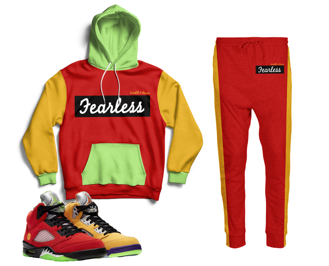 Fearless | Air Jordan 5 What The Inspired Jogger and Hoodie Suit |