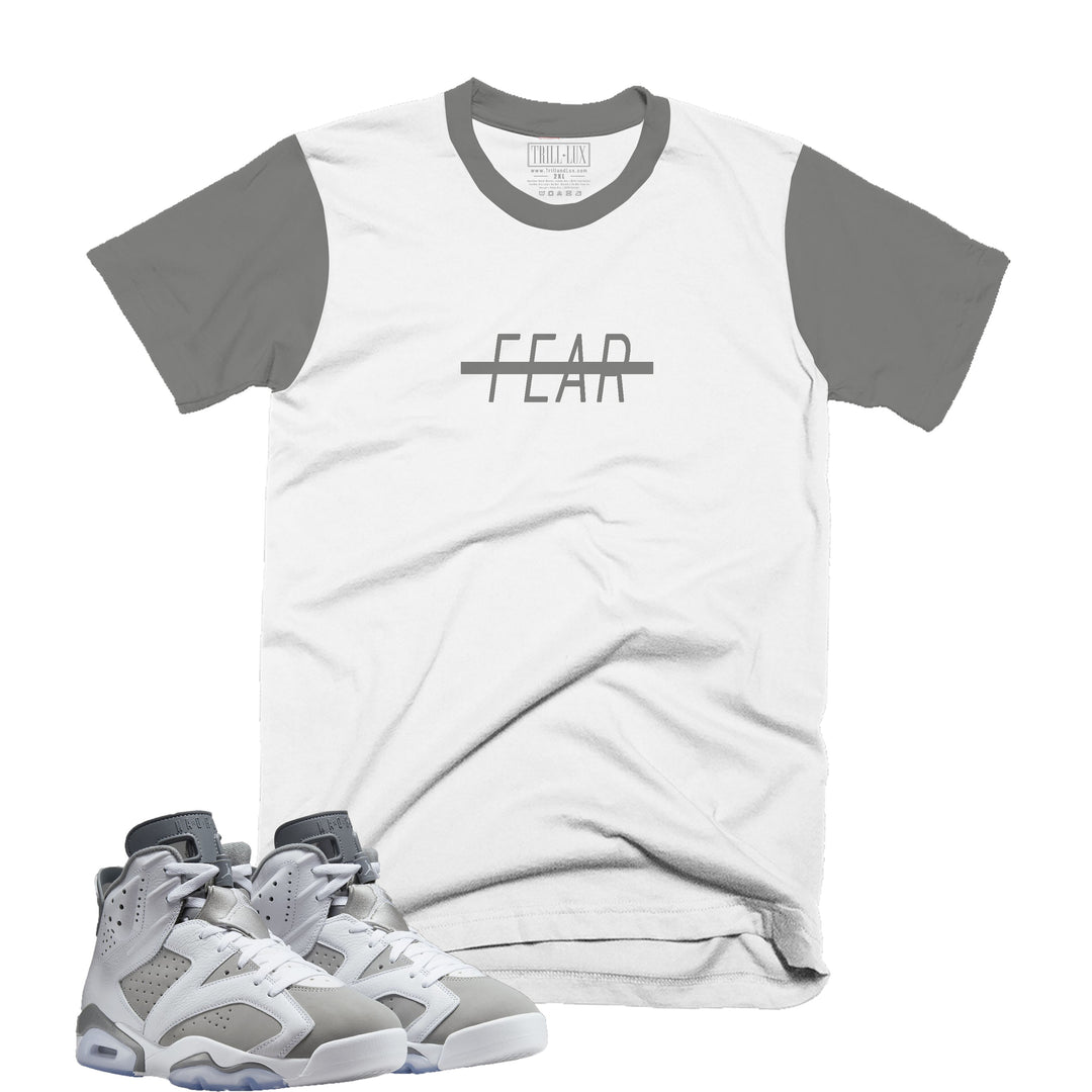 Fear Less | Retro Air Jordan 6 Cool Grey Navy Colorblock T-shirt