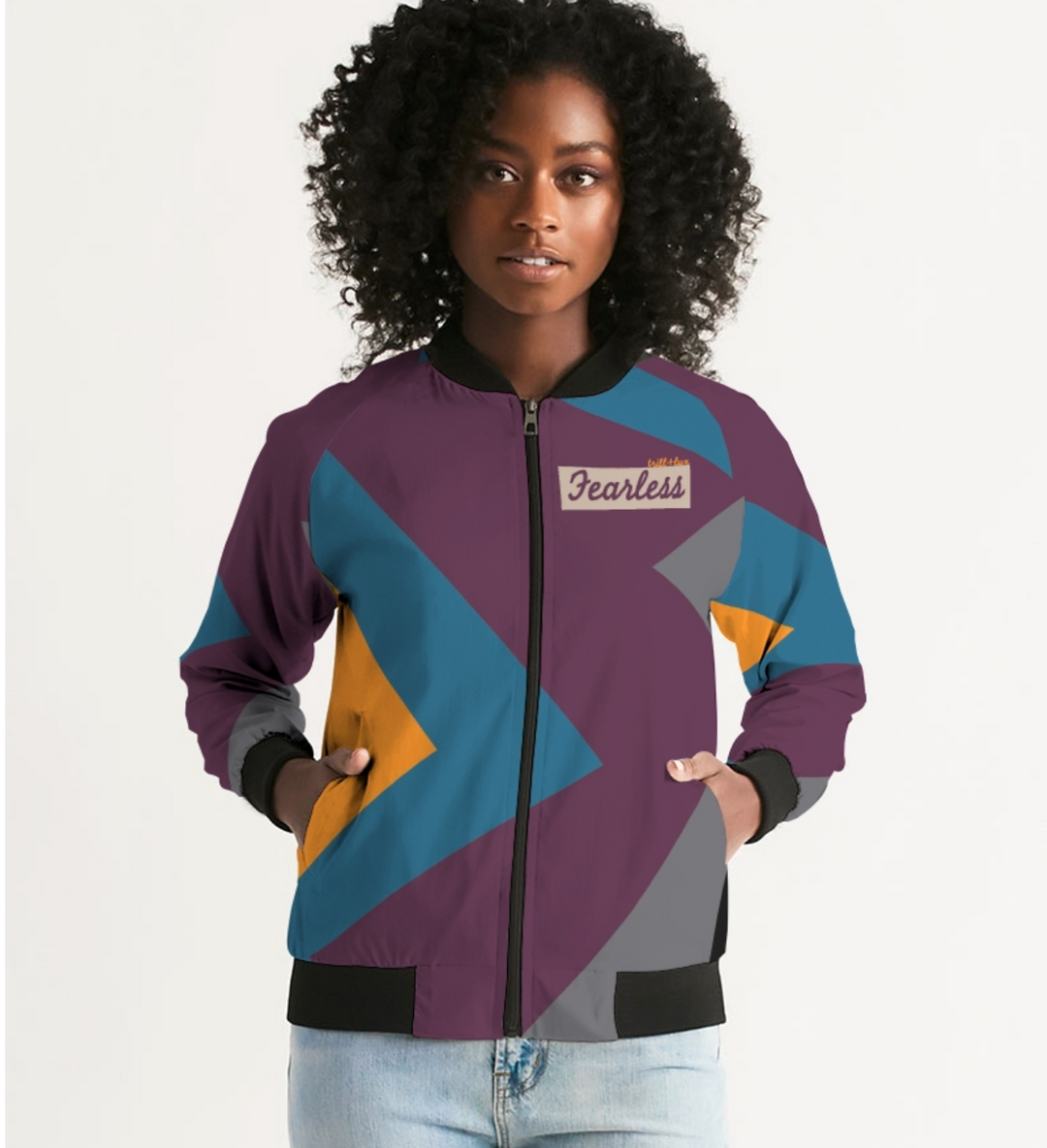 Fearless Air jordan 6 Bordeaux Inspired Women Bomber Jacket Trill Lux