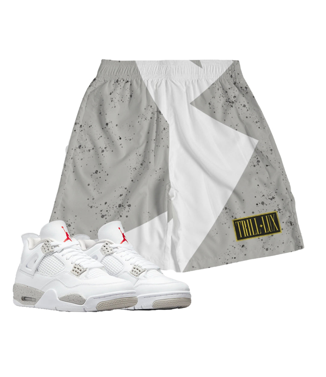 Trill | Air Jordan 4 Tech White Oreo Inspired fragment Tank Top & Shorts