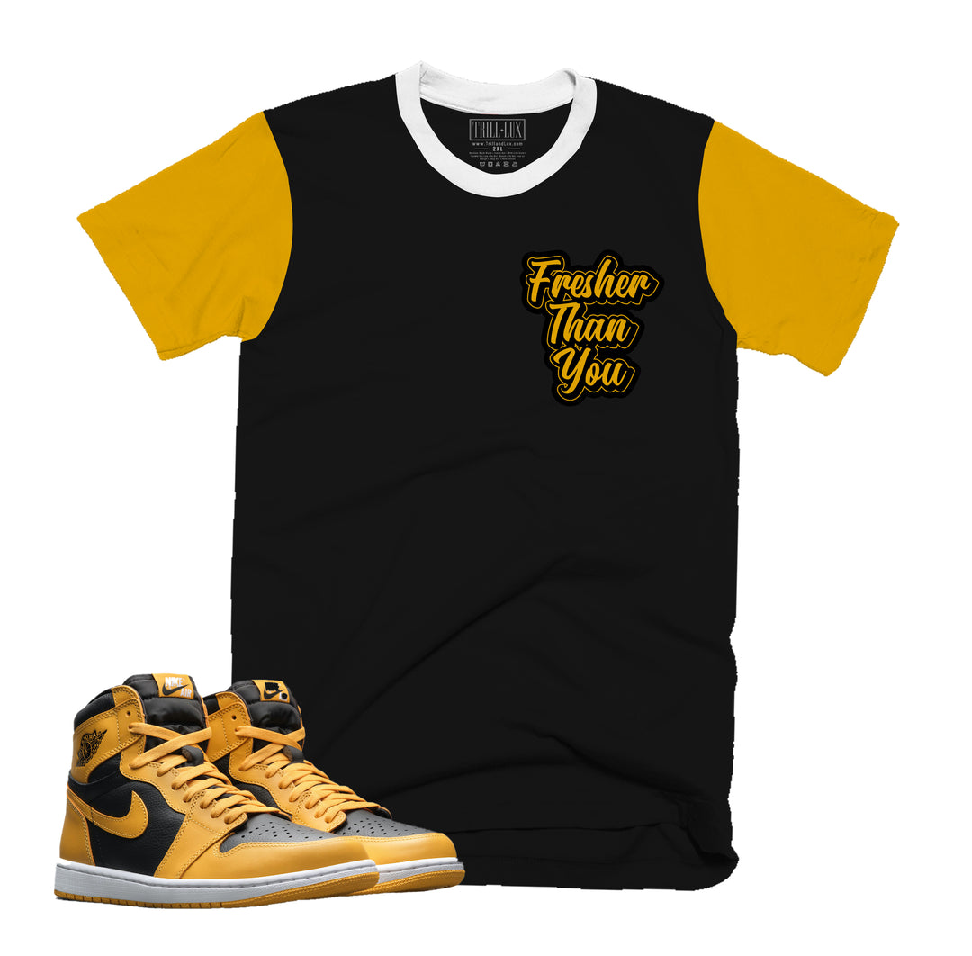 Fresher Tee | Retro Air Jordan 1 Pollen Colorblock T-shirt