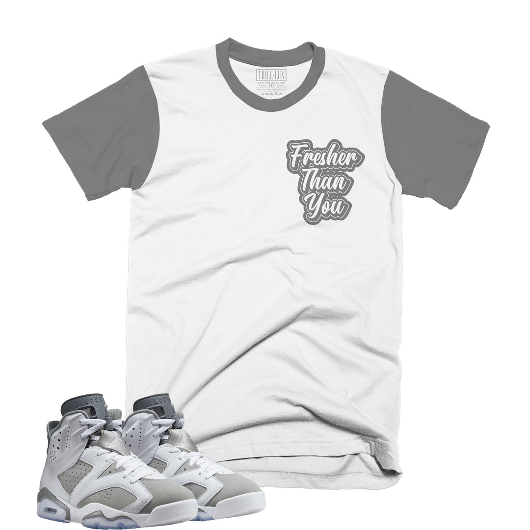 Fresher | Retro Air Jordan 6 Cool Grey Navy Colorblock T-shirt