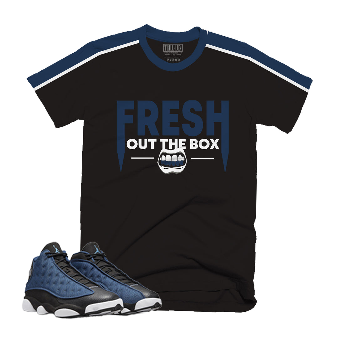 Fresh Out the Box Tee | Retro Air Jordan 13 Navy Colorblock T-shirt