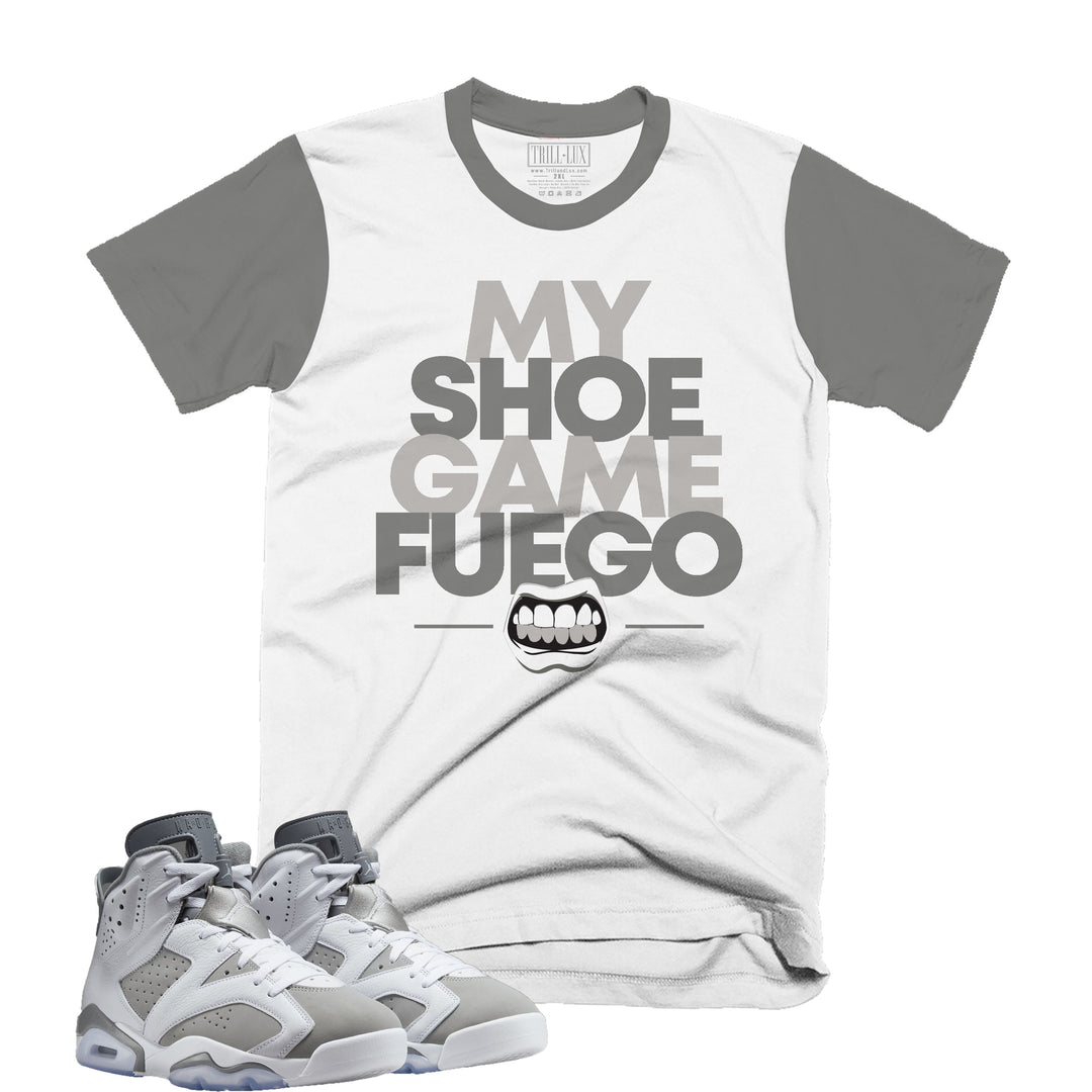 Fuego | Retro Air Jordan 6 Cool Grey Navy Colorblock T-shirt