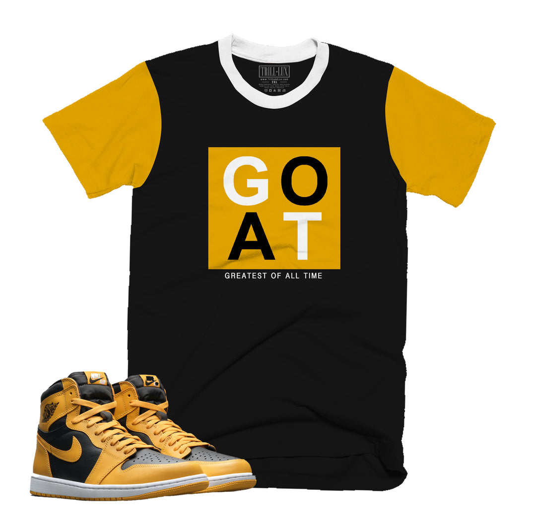 Goat Tee | Retro Air Jordan 1 Pollen Colorblock T-shirt