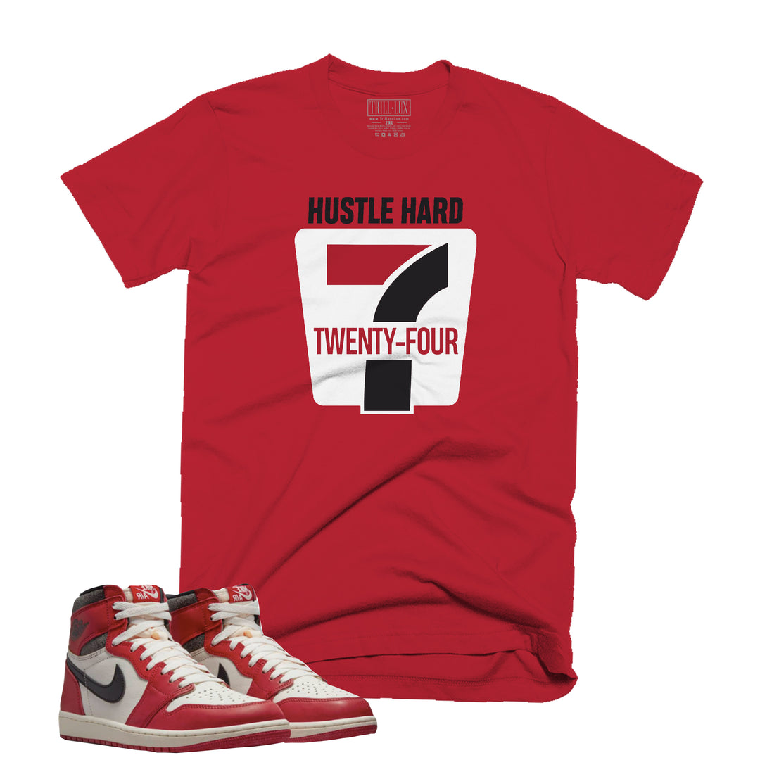Hustle 24/7 Tee | Retro Air Jordan 1 Chicago Lost And Found Colorblock T-shirt