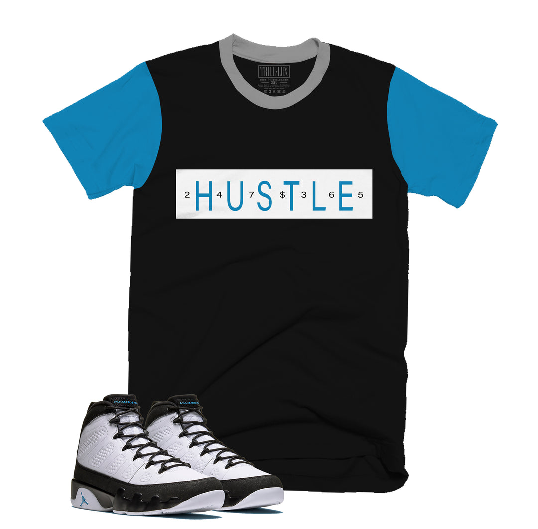 Hustle 24/7 Tee | Retro Air Jordan 9 University Blue T-shirt |