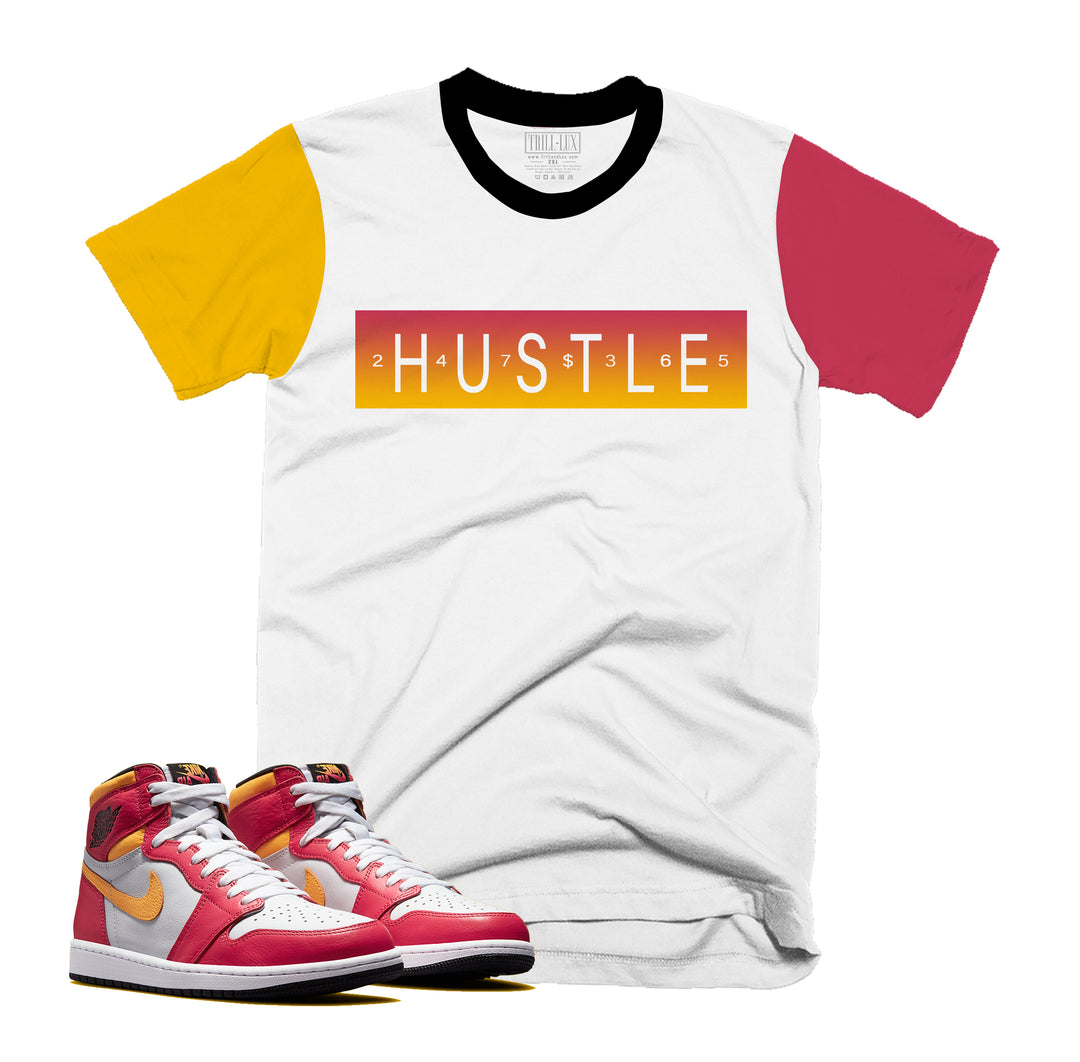 Hustle Tee | Retro Air Jordan 1 Fusion Red Colorblock T-shirt