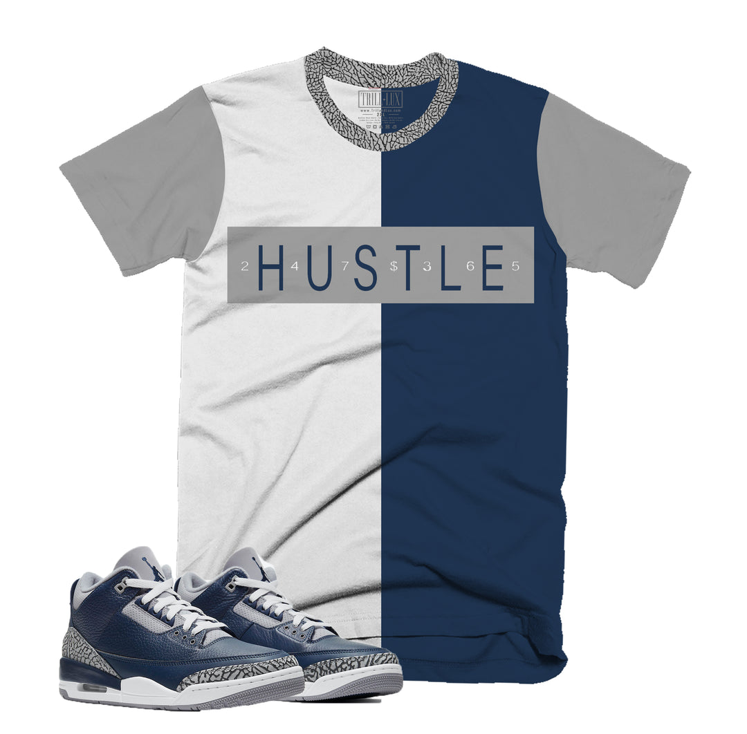 Hustle 24/7 Tee | Retro Jordan 3 Midnight Navy T-shirt |
