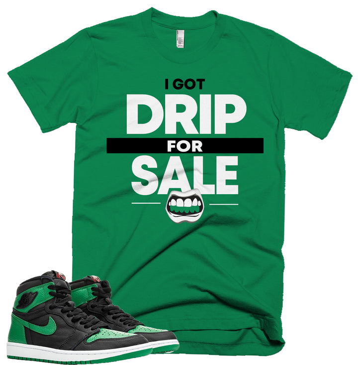 Trill & Lux  I Drip for Sale Tee | Retro Jordan 1 Pine Green Colorblock T-shirt