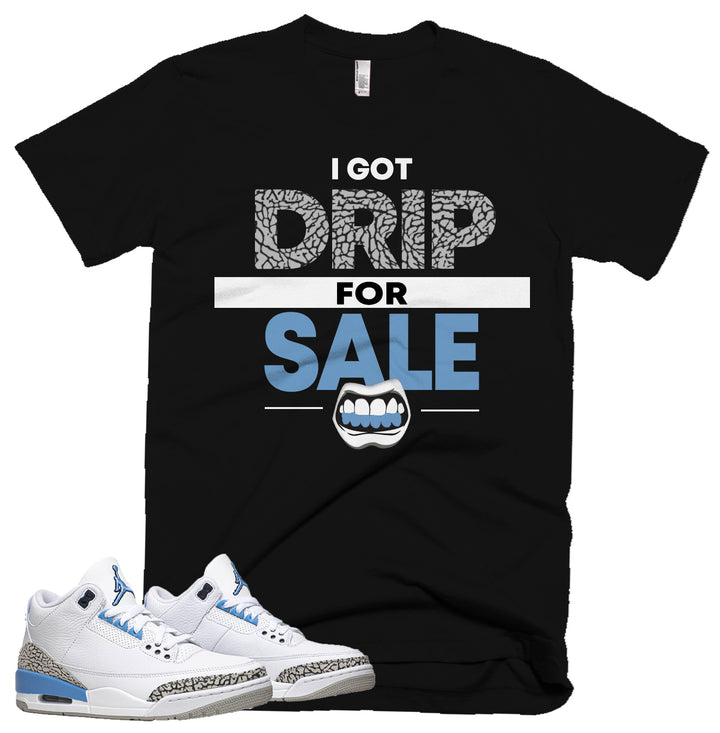 Trill & Lux  I Drip for Sale Tee | Retro Jordan 3 UNC Colorblock T-shirt