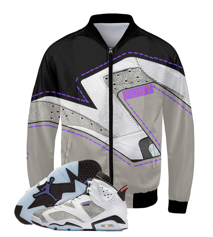 Retro Flint Colorblock Bomber jacket | Designed to Match Air Jordan 6 Sneakers