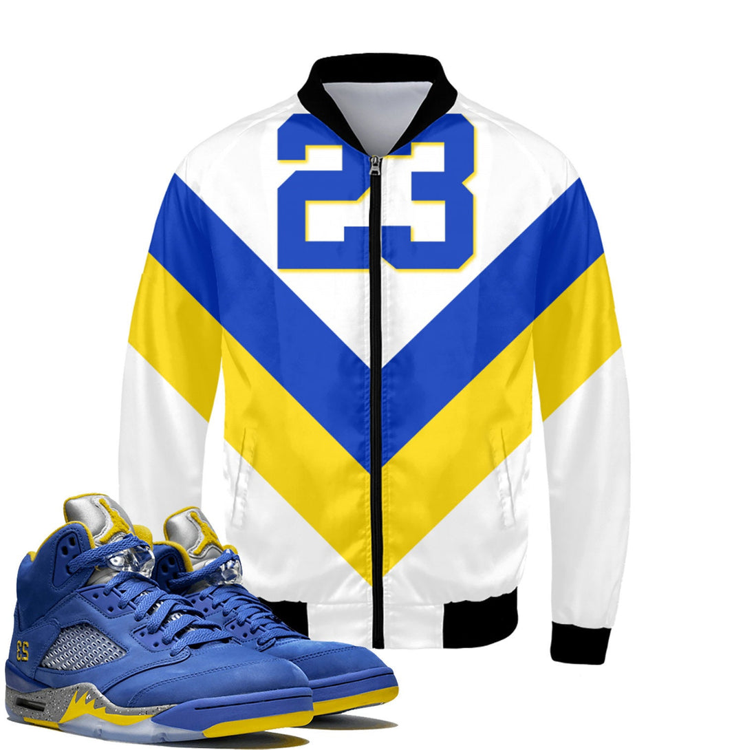 Tribe | Retro Laney Jordan 5 Colorblock Bomber Jacket | Designed to Match Air Jordan 5 Sneakers