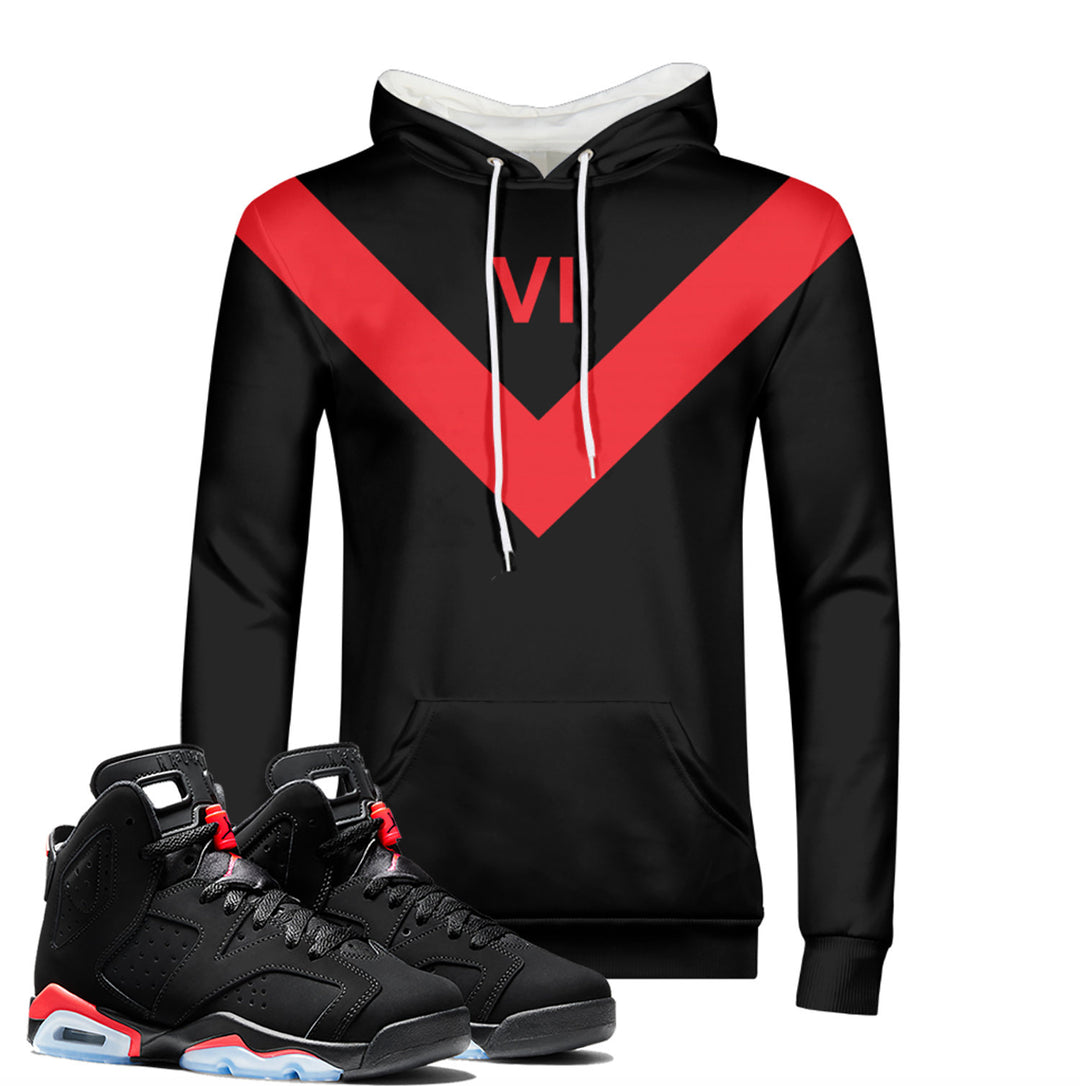 Tribe | Retro Infrared Jordan 6 Colorblock Hoodie | Pullover | Designed to Match Air Jordan 6 Sneakers Active