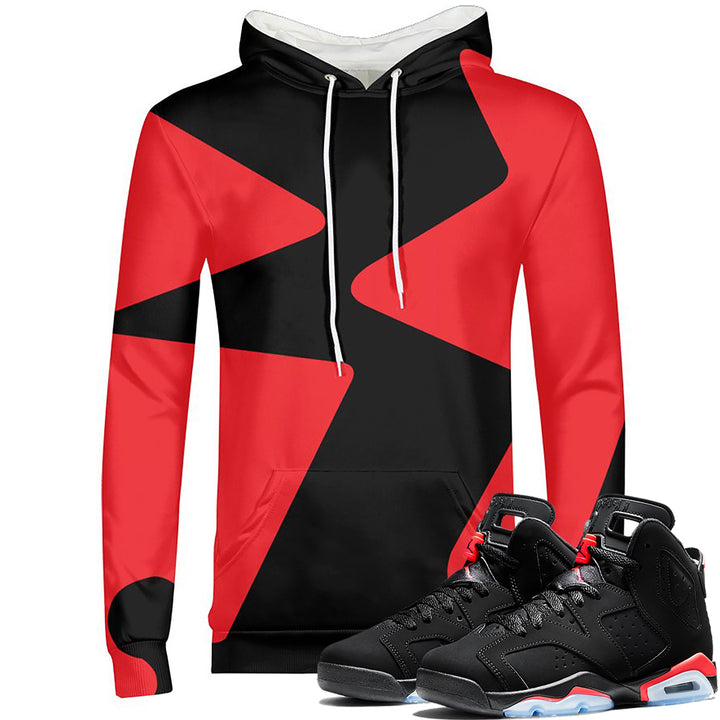 1991 | Retro Infrared Jordan 6 Colorblock Hoodie | Pullover | Designed to Match Air Jordan 6 Sneakers Active