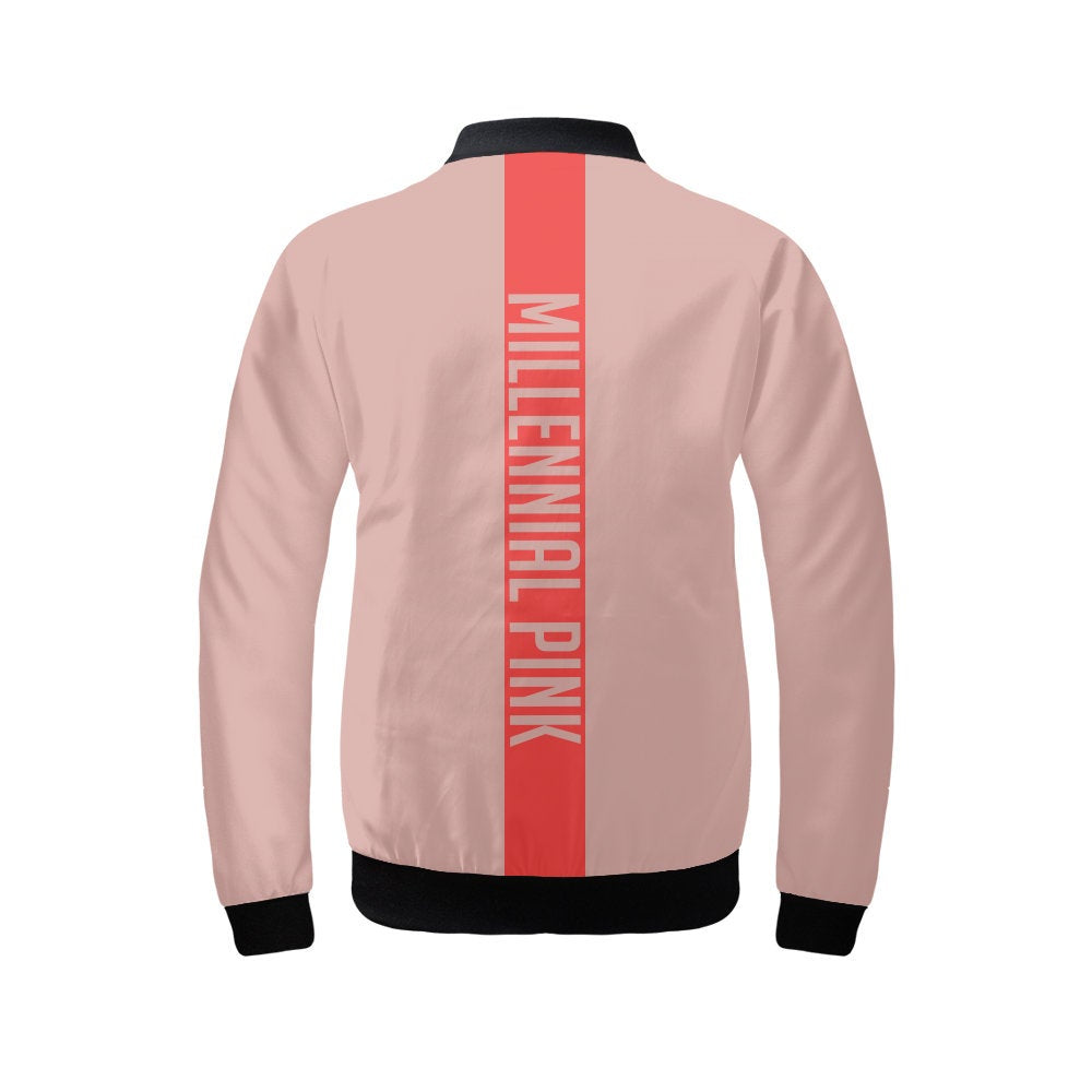 Women's Retro millennial pink Bomber jacket