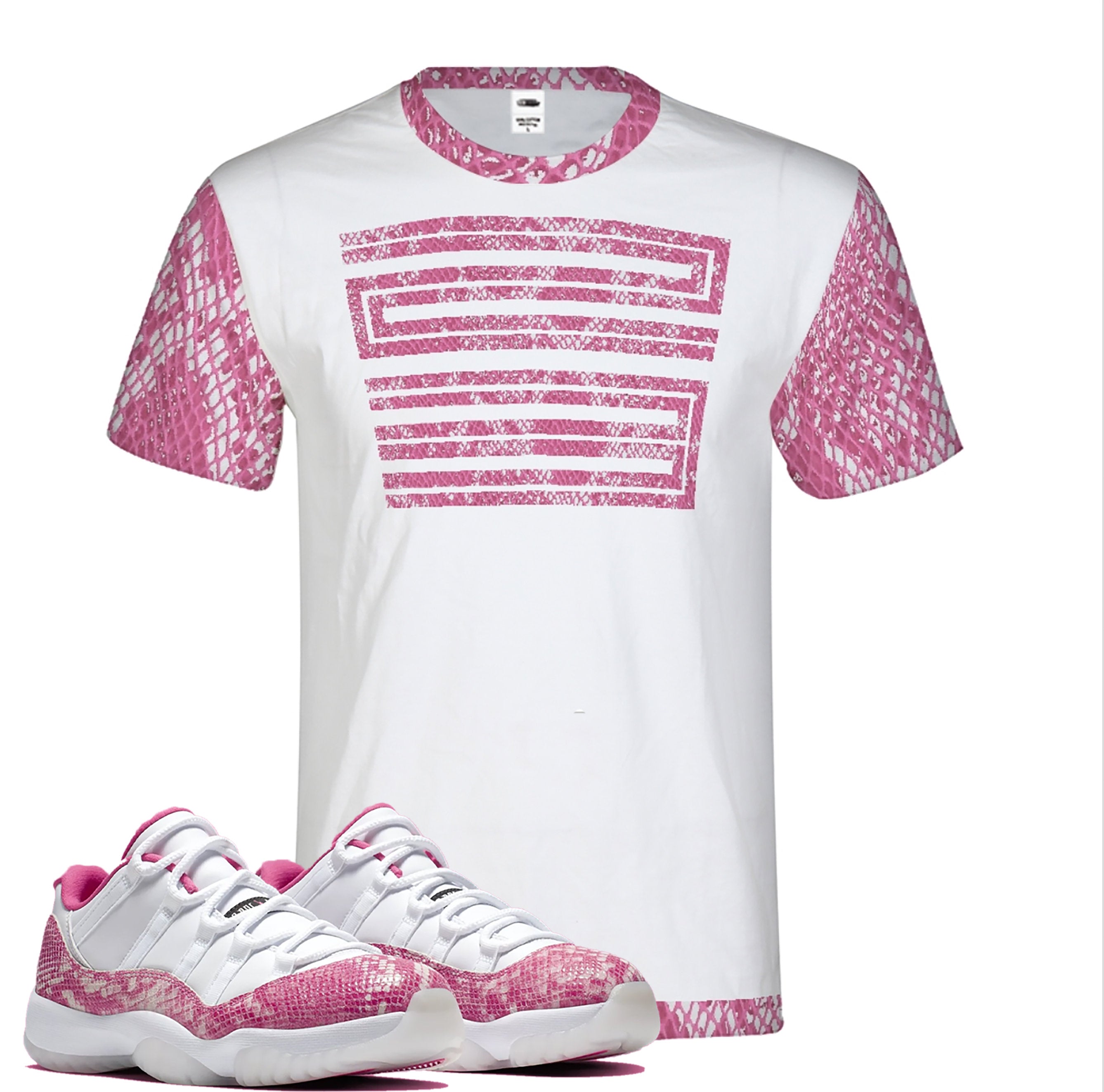 Jordan 11 pink store snakeskin shirt