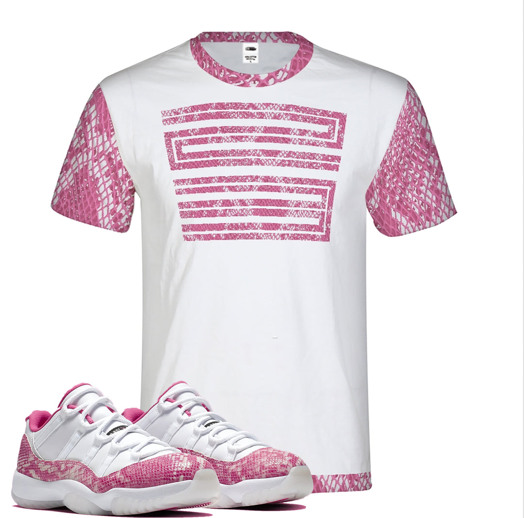 Snake Skin Print Pink | Retro Jordan 11 T-shirt