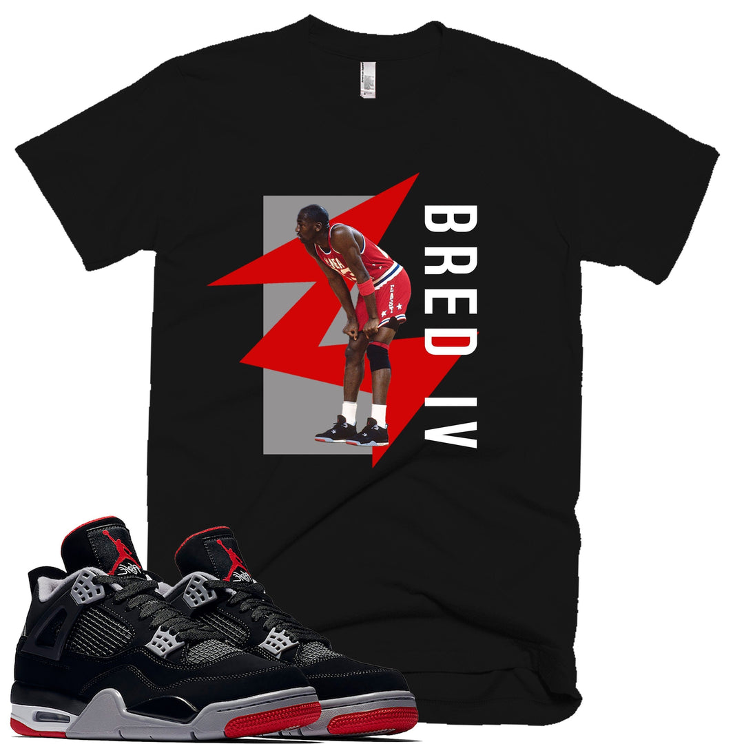 CLEARANCE - BRED | Retro Jordan 4 Colorblock T-shirt | Tee Shirt |